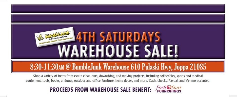 4th Saturdays Bumblejunk Warehouse Sale