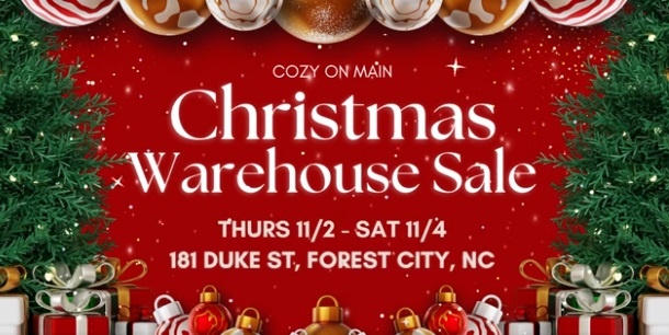 Cozy On Main Christmas Warehouse Sale